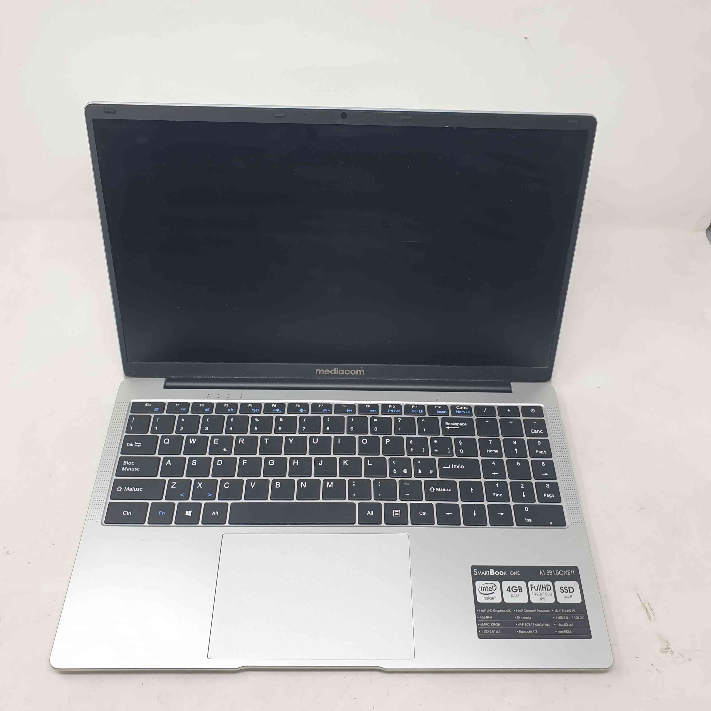 Mediacom Smartbook One M-Sb15ne/1 Intel Celeron N4020C 1.10GHz RAM 4GB SSD 128GB GRADO B